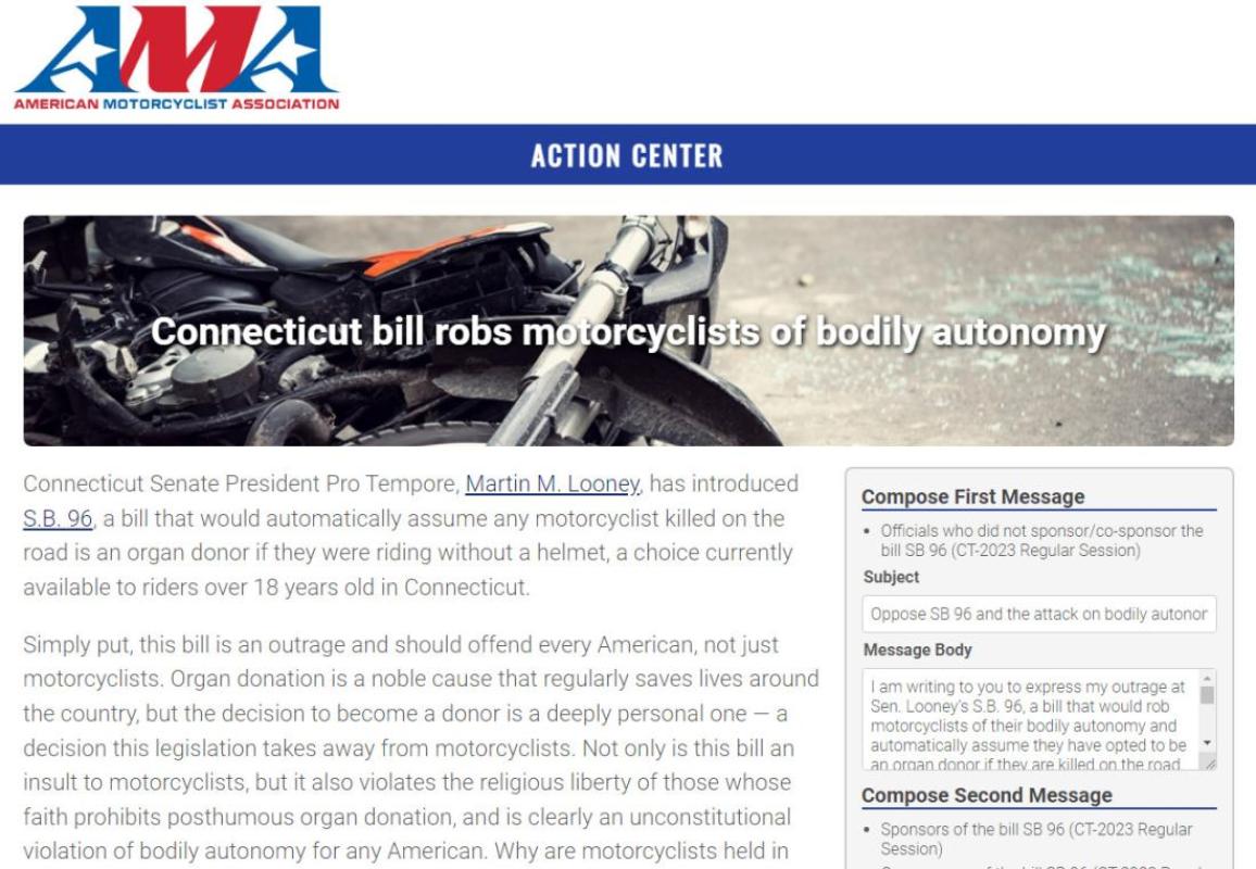 AMA against Connecticut bill