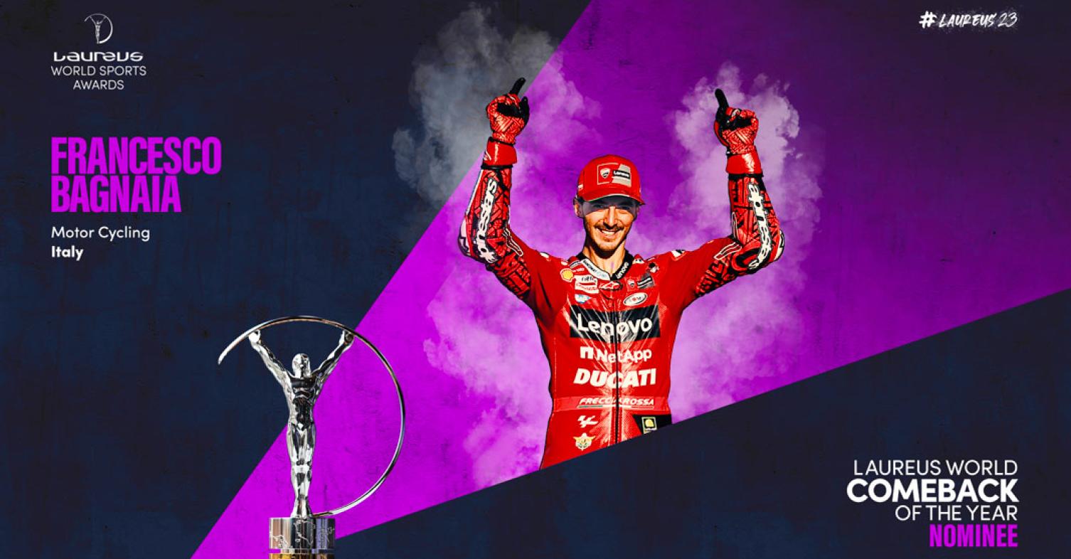 motomag O Bagnaia υποψήφιος στα βραβεία Laureus Awards στην κατηγορία Comeback of the Year 2023