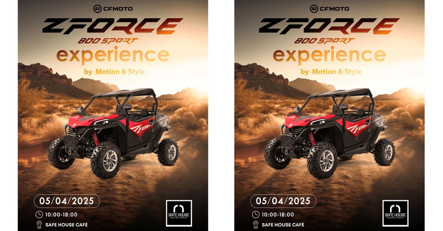 Ευκαιρία να ζήσεις την Zforce 800 sport experience:5 Απριλίου Διόνυσος Αττικής