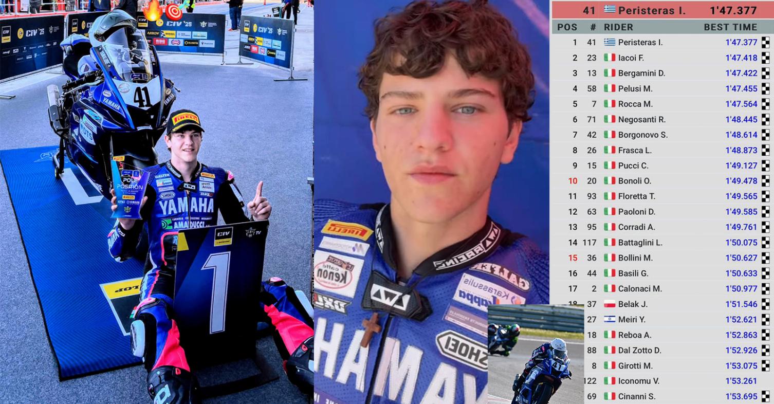 Η Ελληνική σημαία πάνω από τις Ιταλικές στο Yamaha R7 Cup! Πήρε pole position o Γιάννης Περιστεράς – Εντός πεντάδας στον αγώνα!