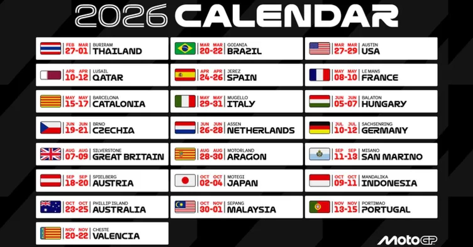MotoGP 2026 Calendar