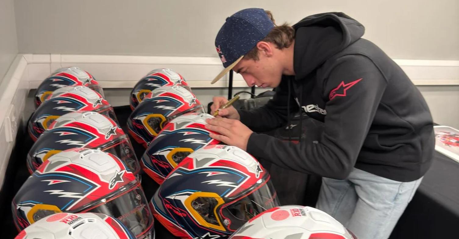 Acosta signed helmets