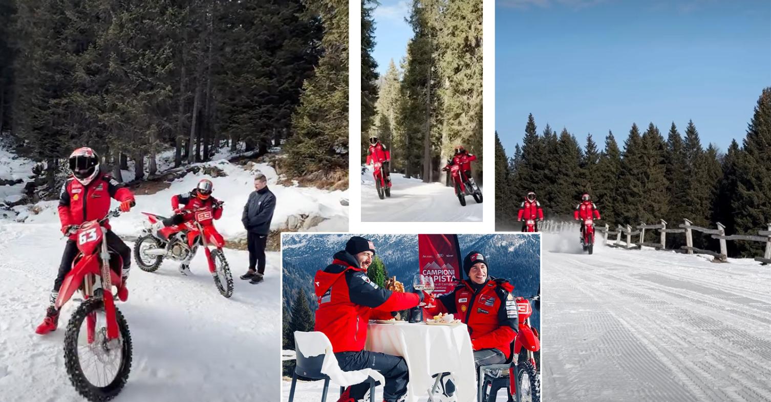 Marquez και Bagnaia: Οδηγούν την Ducati Desmo 450MX στα χιόνια [Video]Marquez και Bagnaia: Οδηγούν την Ducati Desmo 450MX στα χιόνια [Video]