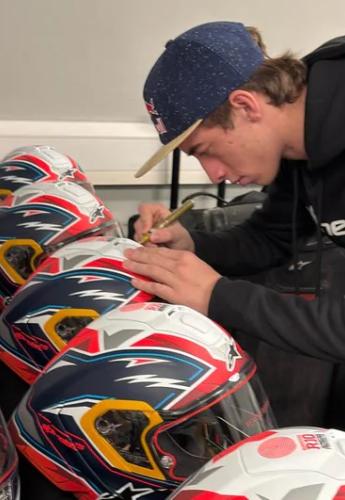 Acosta signed helmets