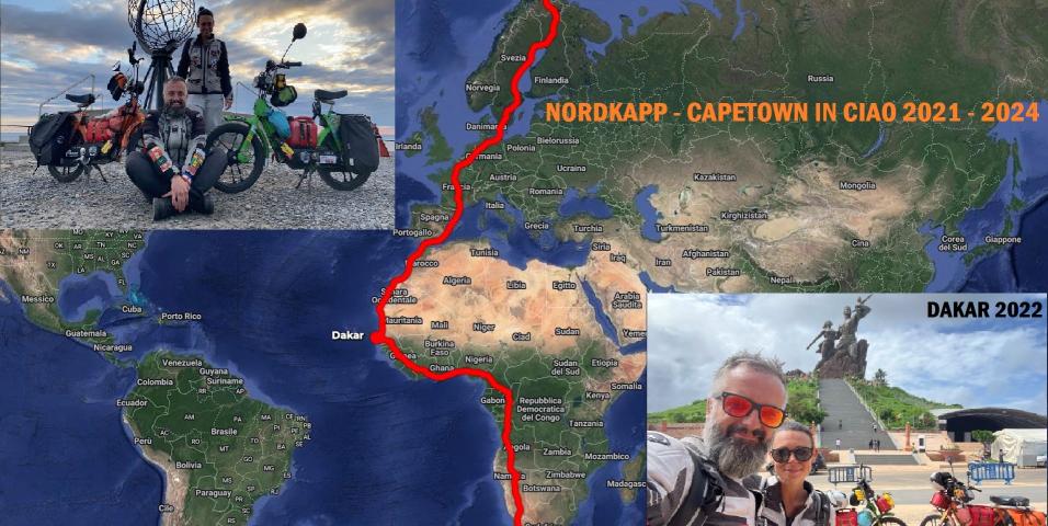 Miral, ταξίδι με Piaggio Ciao από το Nordkapp στο Cape Town