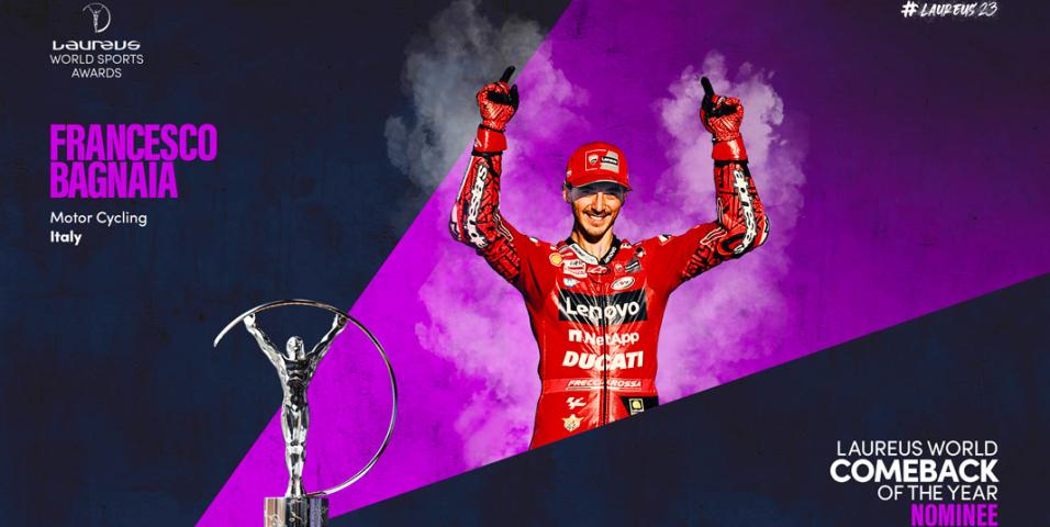 motomag O Bagnaia υποψήφιος στα βραβεία Laureus Awards στην κατηγορία Comeback of the Year 2023