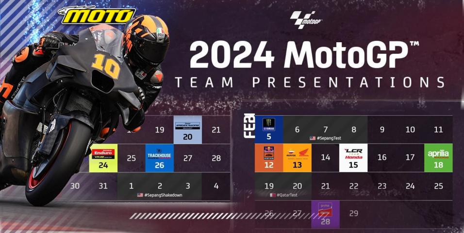 motomagMotoGP – Ανακοινώθηκαν οι ημερομηνίες παρουσίασης όλων των ομάδων για το 2024