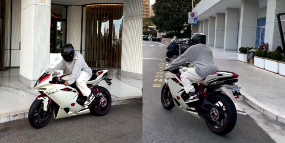 Lewis Hamilton βόλτα με MV Agusta στο Μονακό