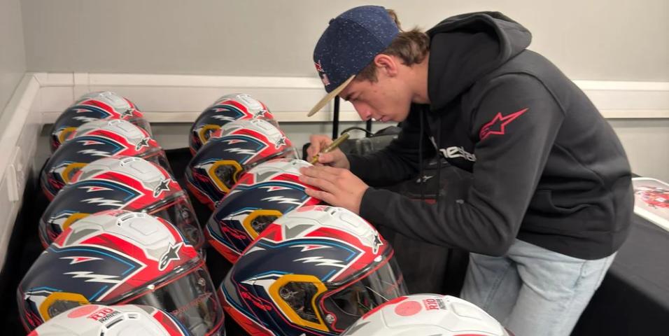 Acosta signed helmets