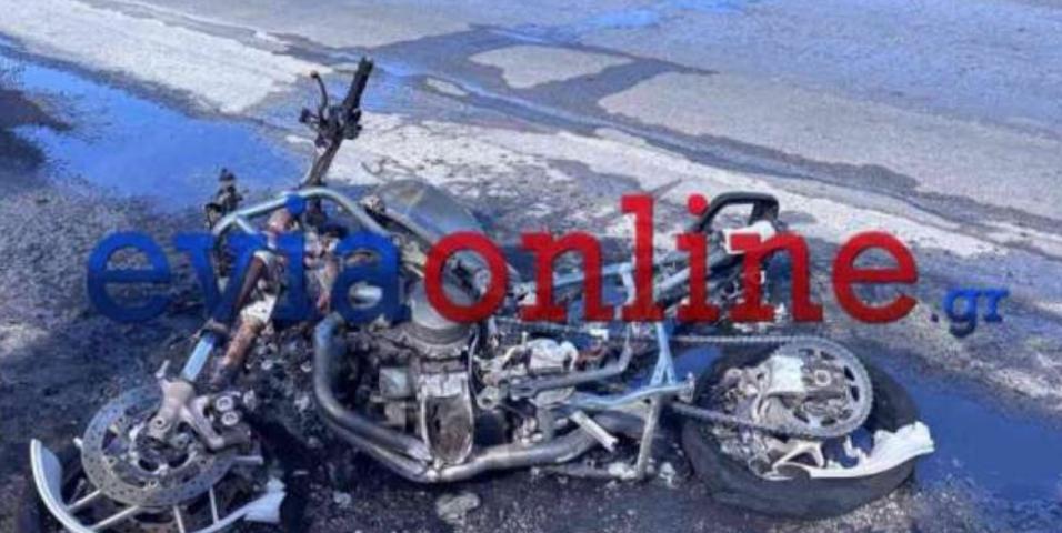 Νεκρός αναβάτης στην Εύβοια από αναστροφή φορτηγού – Ξέσπασε πυρκαγιά [VIDEO]