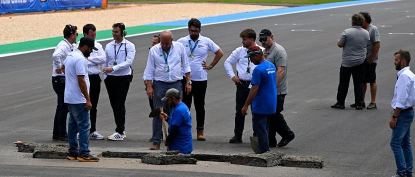 MotoGP Βραζιλία: Άνοιξε τρύπα στο κέντρο της πίστας πριν τον Sprint!