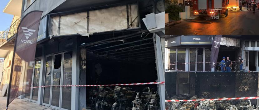 Χίος: Πυρκαγιά κατέστρεψε την νέα έκθεση Voge – Δεν επεκτάθηκε στο κυρίως κατάστημα