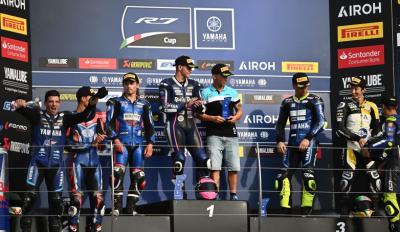 motomag Γιάννης Περιστεράς, Yamaha R7 Cup – Νικητής στο Misano μπροστά από τον Claudio Corti