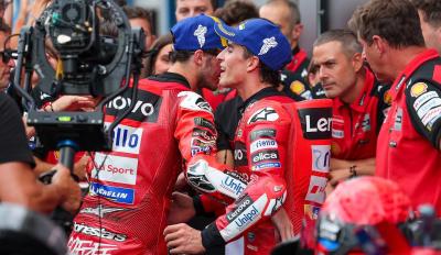 MotoGP Bagnaia on GP25 and Marquez