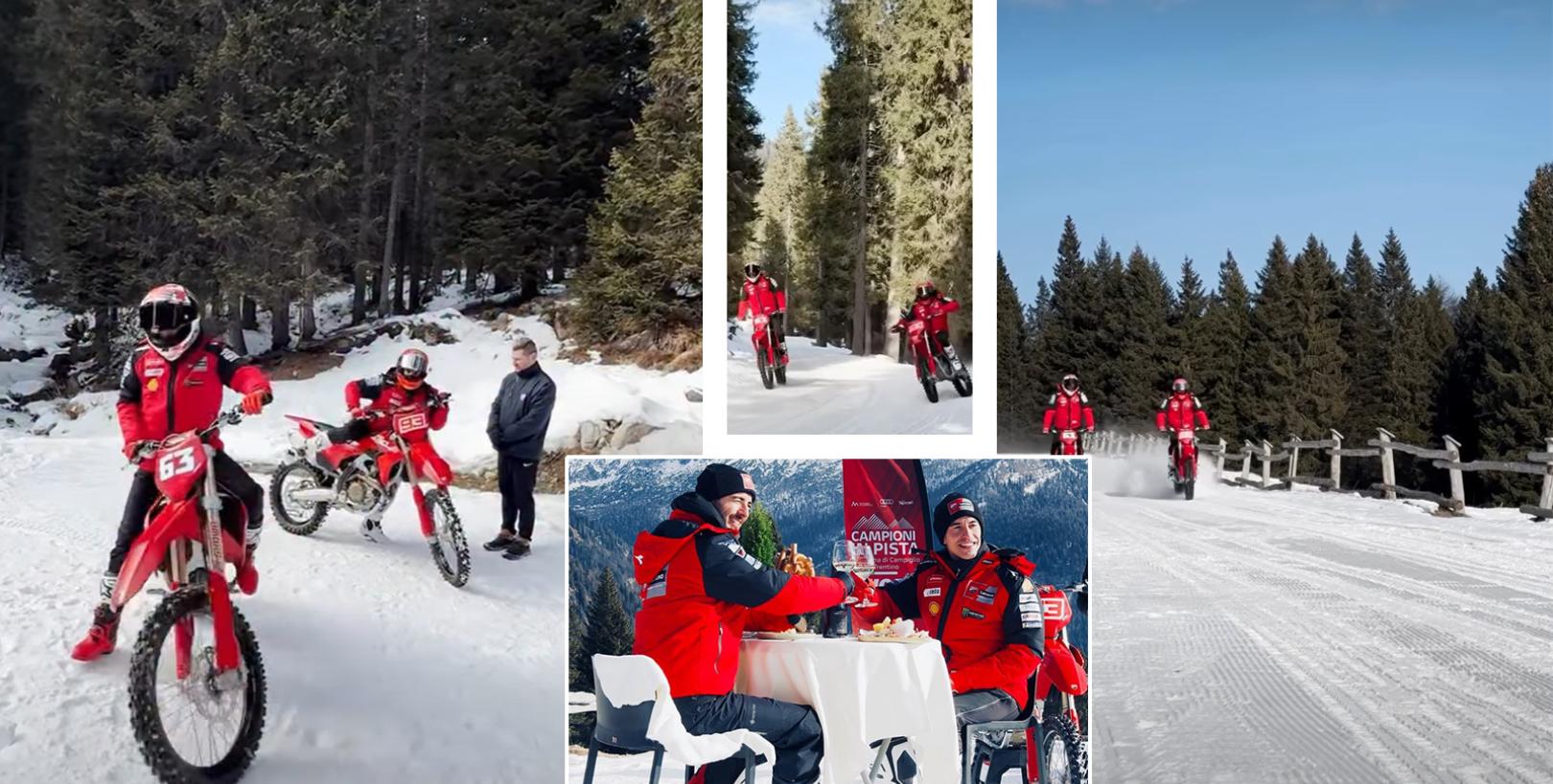 Marquez και Bagnaia: Οδηγούν την Ducati Desmo 450MX στα χιόνια [Video]Marquez και Bagnaia: Οδηγούν την Ducati Desmo 450MX στα χιόνια [Video]